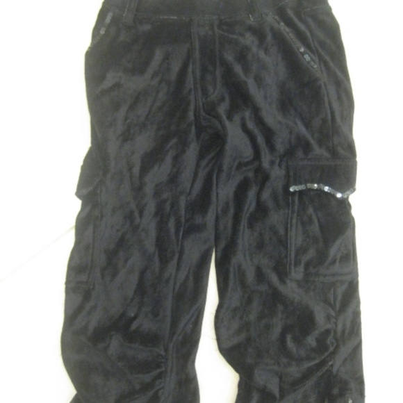 FLOWERS BY ZOE VELVET BEADED CARGO PANTS SZ 5-5T - Picture 1 of 2